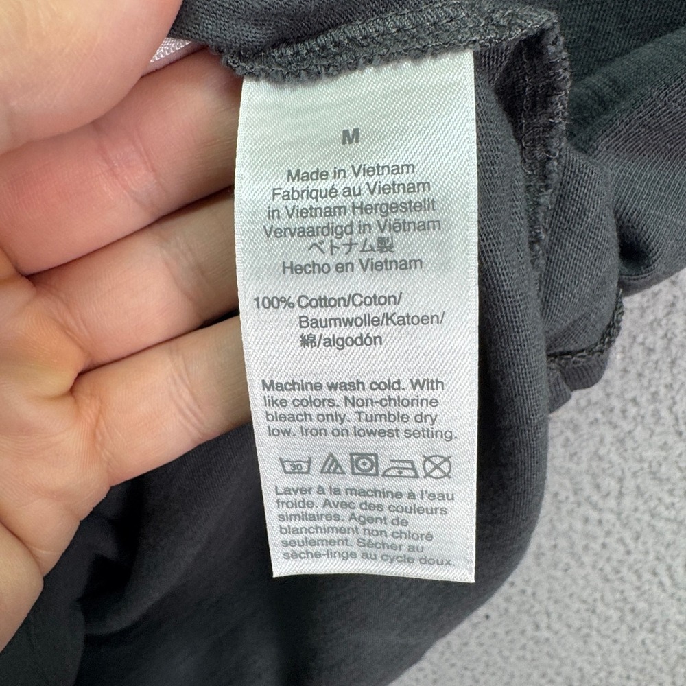 J Crew Tshirt Mens M Charcoal Gray Garment Dyed Slub Cotton Pocket Tee Preppy - Picture 7 of 11